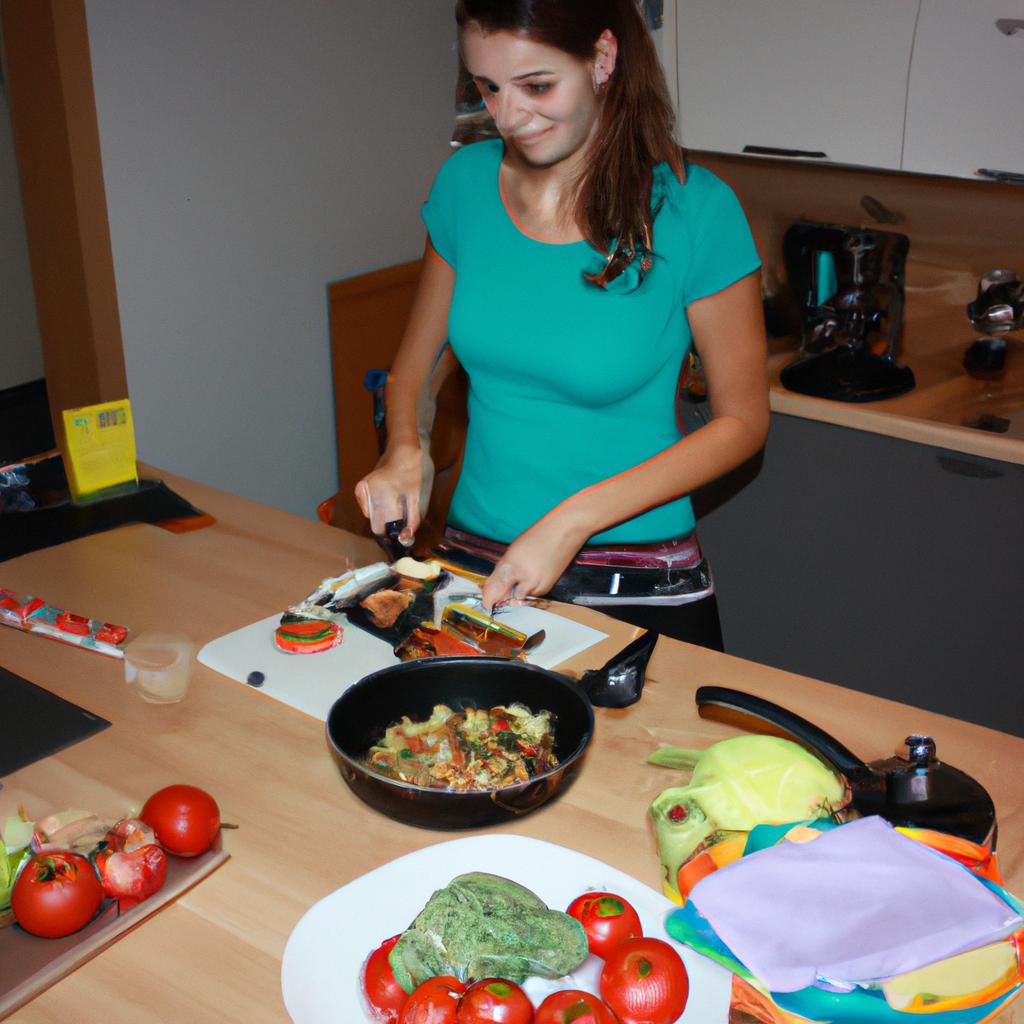 Woman preparing healthy kids meals